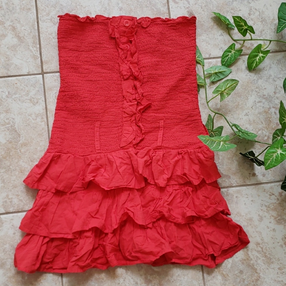 Orange Strapless dress